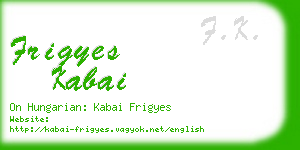 frigyes kabai business card